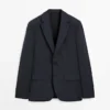Anzug-Blazer aus kühler Wollmischung mit Karomuster Anzug-Blazer aus kühler Wollmischung mit Karomuster