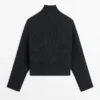 Baumwoll-Cardigan mit hohem Kragen Baumwoll-Cardigan mit hohem Kragen