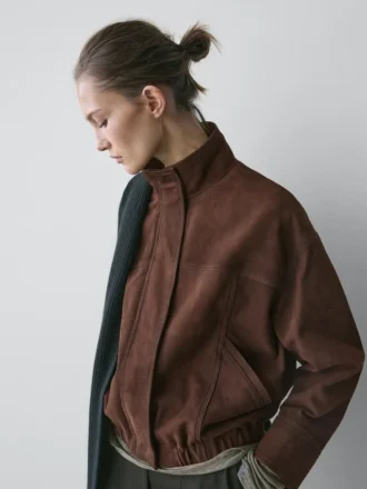 Bomberjacke aus Wildleder