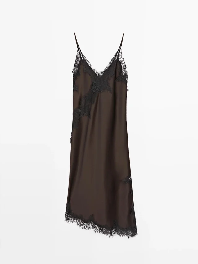 Camisole-Kleid mit Spitzendetails Camisole-Kleid mit Spitzendetails