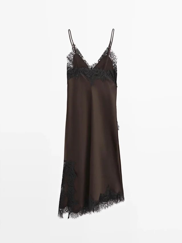 Camisole-Kleid mit Spitzendetails Camisole-Kleid mit Spitzendetails