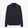 Cardigan aus 100 % Baumwolle mit Poloshirts-Kragen Cardigan aus 100 % Baumwolle mit Poloshirts-Kragen