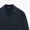 Cardigan aus 100 % Baumwolle mit Poloshirts-Kragen Cardigan aus 100 % Baumwolle mit Poloshirts-Kragen