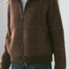 Cardigan aus Alpaka mit Karomuster und Filzstruktur Cardigan aus Alpaka mit Karomuster und Filzstruktur