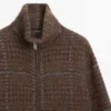 Cardigan aus Alpaka mit Karomuster und Filzstruktur Cardigan aus Alpaka mit Karomuster und Filzstruktur