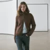 Cardigan aus Alpaka mit Karomuster und Filzstruktur Cardigan aus Alpaka mit Karomuster und Filzstruktur