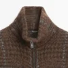 Cardigan aus Alpaka mit Karomuster und Filzstruktur Cardigan aus Alpaka mit Karomuster und Filzstruktur