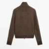 Cardigan aus Alpaka mit Karomuster und Filzstruktur Cardigan aus Alpaka mit Karomuster und Filzstruktur