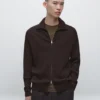 Cardigan aus Baumwolle mit Zopfmuster und Reißverschluss Cardigan aus Baumwolle mit Zopfmuster und Reißverschluss