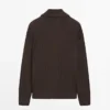 Cardigan aus Baumwolle mit Zopfmuster und Reißverschluss Cardigan aus Baumwolle mit Zopfmuster und Reißverschluss