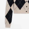 Cardigan aus Baumwollmischung mit Argyle-Muster Cardigan aus Baumwollmischung mit Argyle-Muster