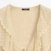 Cardigan aus Leinenmischung mit Rüschendetails Cardigan aus Leinenmischung mit Rüschendetails