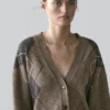 Cardigan aus Wollmischung mit Argyle-Muster Cardigan aus Wollmischung mit Argyle-Muster