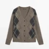 Cardigan aus Wollmischung mit Argyle-Muster Cardigan aus Wollmischung mit Argyle-Muster