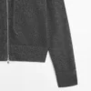 Cardigan aus Wollmischung mit Reißverschluss und Kapuze Cardigan aus Wollmischung mit Reißverschluss und Kapuze