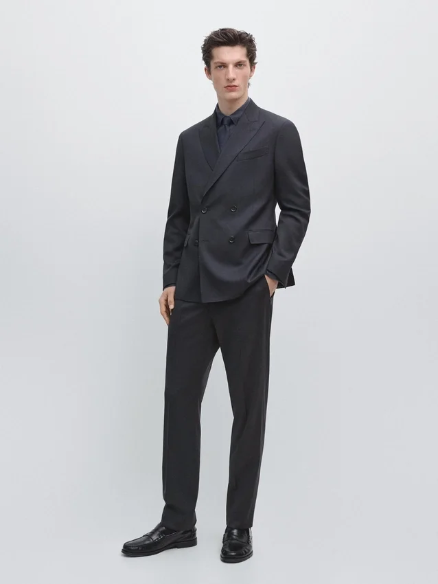 Cool Wool Zweireihiger Blazer für Anzüge Cool Wool Zweireihiger Blazer für Anzüge