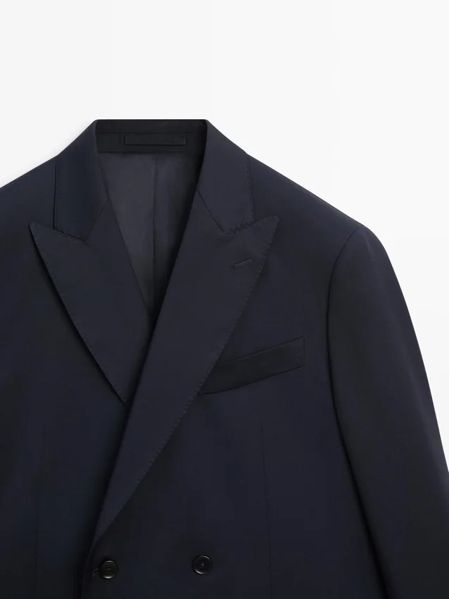Cool Wool Zweireihiger Blazer für Anzüge Cool Wool Zweireihiger Blazer für Anzüge