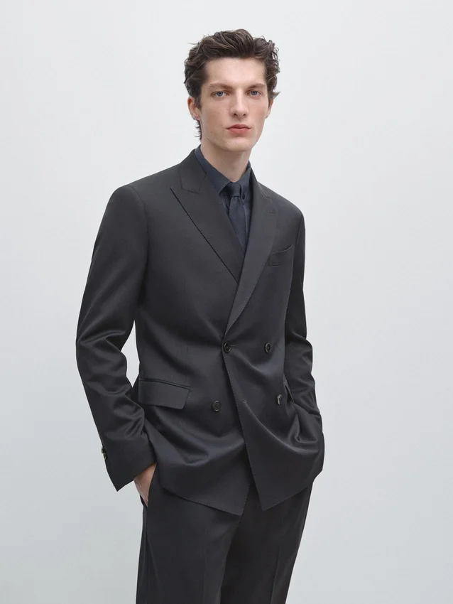 Cool Wool Zweireihiger Blazer für Anzüge Cool Wool Zweireihiger Blazer für Anzüge