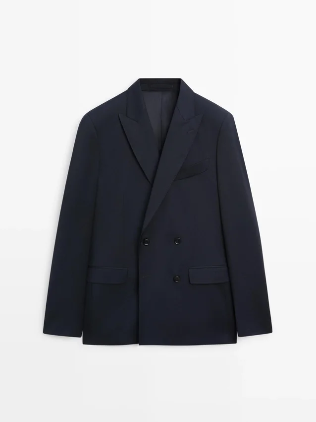 Cool Wool Zweireihiger Blazer für Anzüge Cool Wool Zweireihiger Blazer für Anzüge
