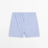 Einfarbige Boxershorts aus Popeline Einfarbige Boxershorts aus Popeline