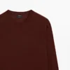 Feinstrick-Pullover mit Rundhalsausschnitt aus 100 % Wolle Feinstrick-Pullover mit Rundhalsausschnitt aus 100 % Wolle