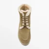Flache Stiefeletten aus Spaltleder mit Futter Flache Stiefeletten aus Spaltleder mit Futter