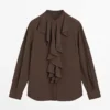 Fließende Bluse mit Rüschen Fließende Bluse mit Rüschen
