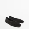 Geraffte Ballerinas aus Spaltleder Geraffte Ballerinas aus Spaltleder