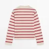 Gestreifter Henley-Pullover aus Baumwollstrick Gestreifter Henley-Pullover aus Baumwollstrick