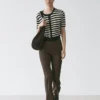 Gestreifter Kurzarm-Strick-Cardigan Gestreifter Kurzarm-Strick-Cardigan
