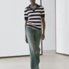 Gestreifter Strick-Poloshirt Gestreifter Strick-Poloshirt
