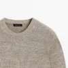 Gestreifter Strickpullover mit Rundhalsausschnitt Gestreifter Strickpullover mit Rundhalsausschnitt
