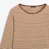 Gestreiftes Langarm-Baumwoll-T-Shirt Gestreiftes Langarm-Baumwoll-T-Shirt