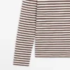 Gestreiftes Langarm-T-Shirt mit Kontrastdetail Gestreiftes Langarm-T-Shirt mit Kontrastdetail