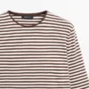 Gestreiftes Langarm-T-Shirt mit Kontrastdetail Gestreiftes Langarm-T-Shirt mit Kontrastdetail