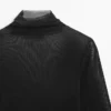Halbtransparentes Langarm-T-Shirt