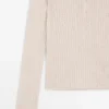 Henley-Pullover aus Wollmischung mit Cutwork-Verzierung Henley-Pullover aus Wollmischung mit Cutwork-Verzierung