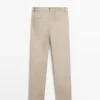 Hose aus Leinenmischung mit geradem Bein Hose aus Leinenmischung mit geradem Bein