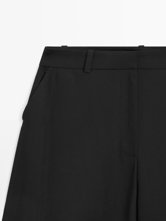 Hose aus Wollmischung mit Nahtdetails Hose aus Wollmischung mit Nahtdetails