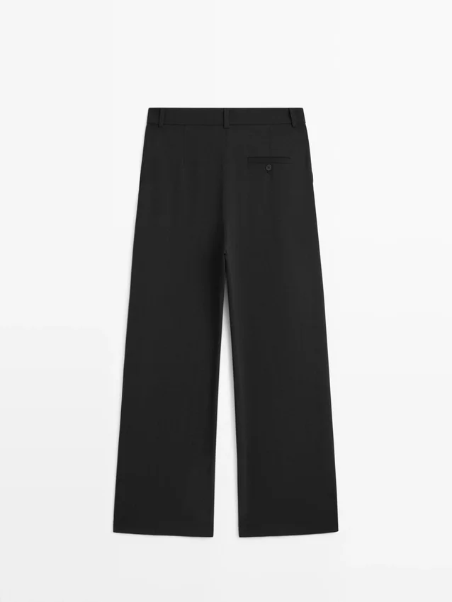 Hose aus Wollmischung mit Nahtdetails Hose aus Wollmischung mit Nahtdetails
