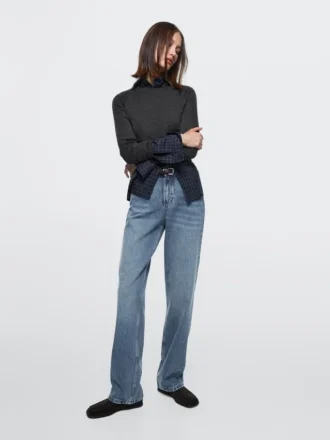 Jeans mit mittlerer Leibhöhe und geradem Bein