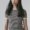 Kurzarm-T-Shirt mit Kontrastdetails Kurzarm-T-Shirt mit Kontrastdetails
