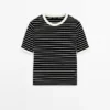 Kurzarm-T-Shirt mit Kontraststreifen Kurzarm-T-Shirt mit Kontraststreifen