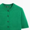 Kurzärmelige Strickcardigan aus Baumwollmischung Kurzärmelige Strickcardigan aus Baumwollmischung