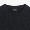 Kurzärmeliger Pullover aus geflochtenem Strick Kurzärmeliger Pullover aus geflochtenem Strick