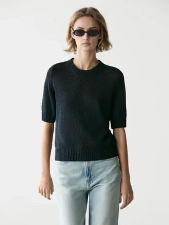 Kurzärmeliger Strickpullover