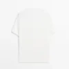 Kurzärmeliges Leinen-Mischung-T-Shirt Kurzärmeliges Leinen-Mischung-T-Shirt