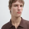 Kurzärmeliges Poloshirt aus Leinen und Baumwolle Kurzärmeliges Poloshirt aus Leinen und Baumwolle