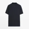 Kurzärmeliges Poloshirt aus strukturiertem Strick Kurzärmeliges Poloshirt aus strukturiertem Strick