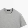 Kurzärmeliges T-Shirt aus melierter Baumwolle Kurzärmeliges T-Shirt aus melierter Baumwolle